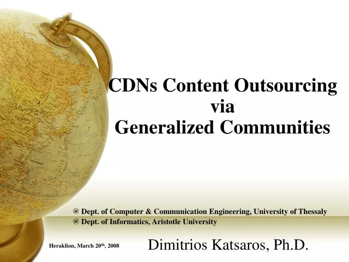 cdns content outsourcing via generalized communities