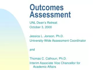 outcomes assessment