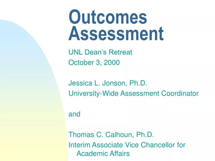 outcomes assessment