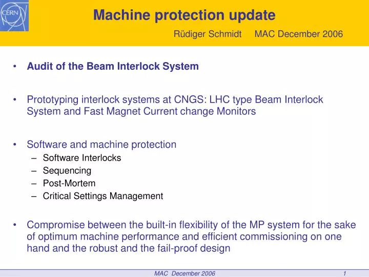 machine protection update r diger schmidt mac december 2006