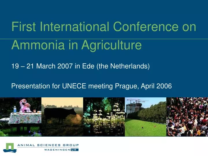 first international conference on ammonia in agriculture