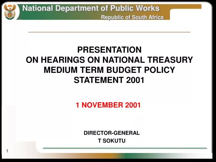 presentation on hearings on national treasury medium term budget policy statement 2001