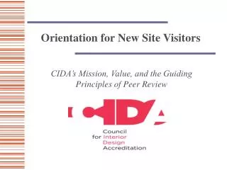 Orientation for New Site Visitors