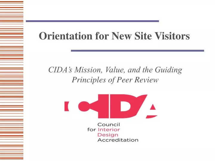 orientation for new site visitors