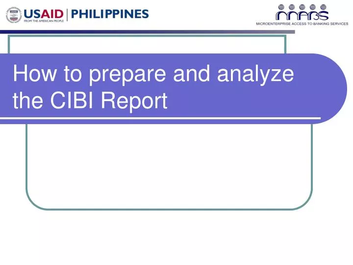 how to prepare and analyze the cibi report