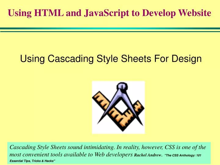 using cascading style sheets for design