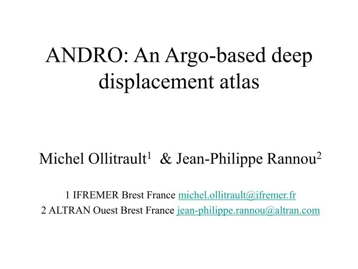 andro an argo based deep displacement atlas