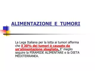alimentazione e tumori