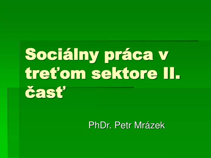 soci lny pr ca v tre om sektore ii as