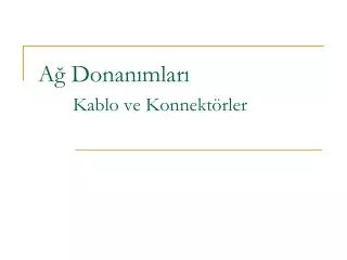 a donan mlar kablo ve konnekt rler