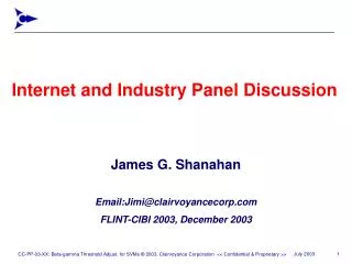 Internet and Industry Panel Discussion