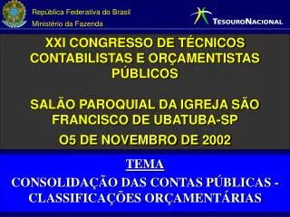 tema consolida o das contas p blicas classifica es or ament rias