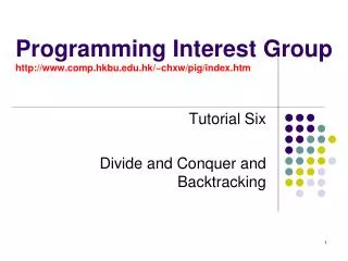 Programming Interest Group comp.hkbu.hk/~chxw/pig/index.htm