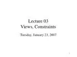Lecture 03 Views, Constraints - slide 1