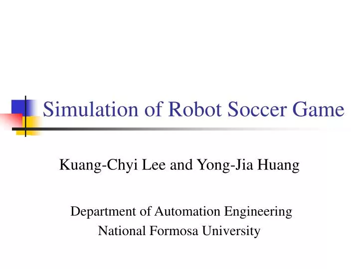 simulation of robot soccer game