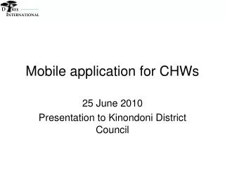 Mobile application for CHWs