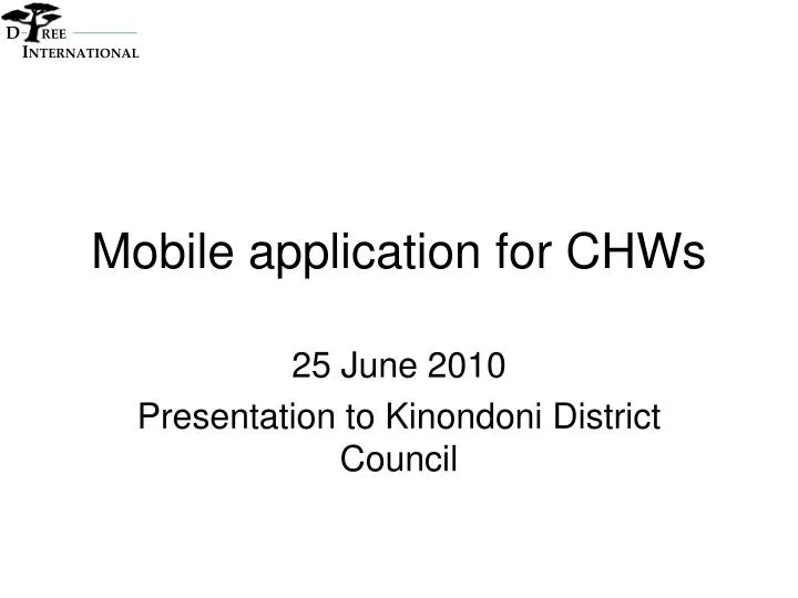 mobile application for chws