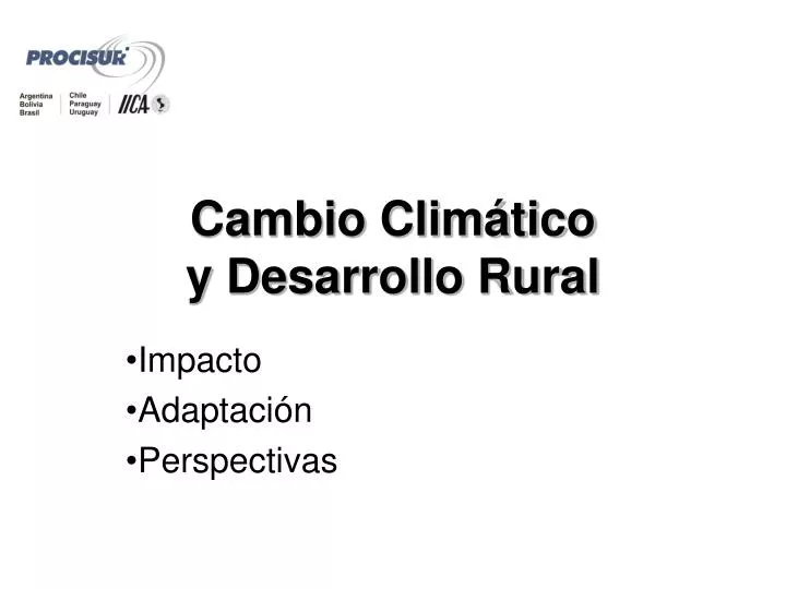 cambio clim tico y desarrollo rural
