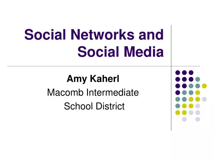 social networks and social media