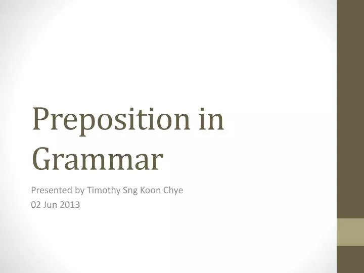 preposition in grammar