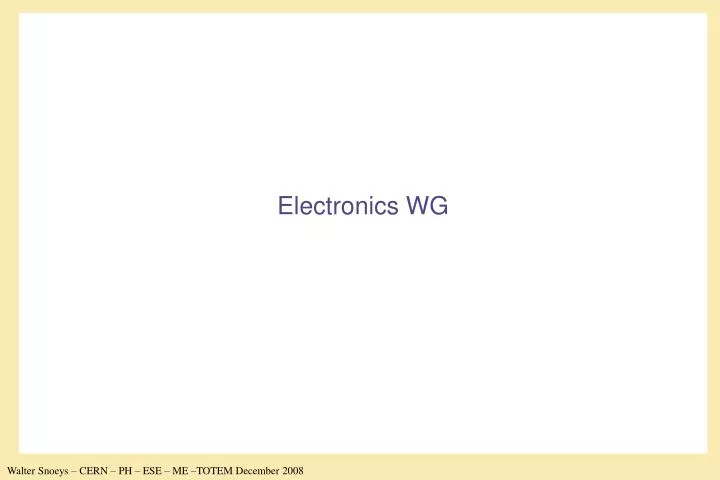 electronics wg