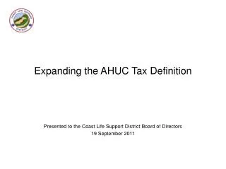 Expanding the AHUC Tax Definition