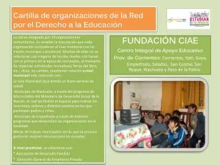 Cartilla de organizaciones de la Red por el Derecho a la Educación