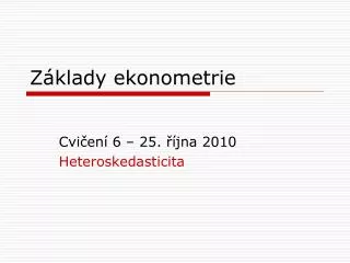 Základy ekonometrie