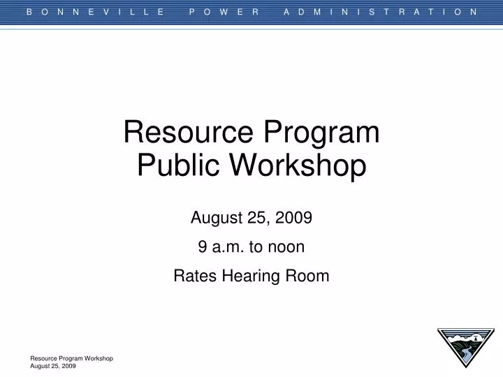 resource program public workshop