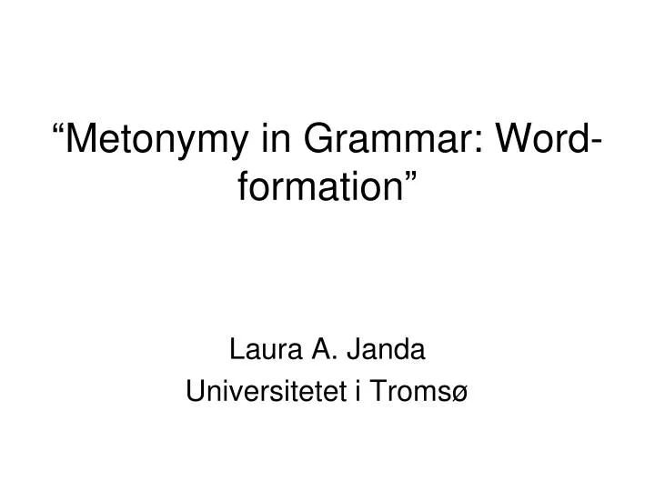 metonymy in grammar word formation
