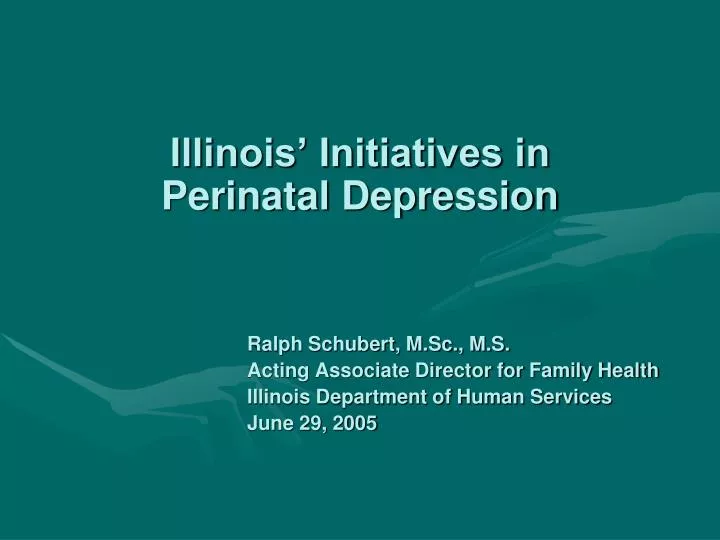 illinois initiatives in perinatal depression