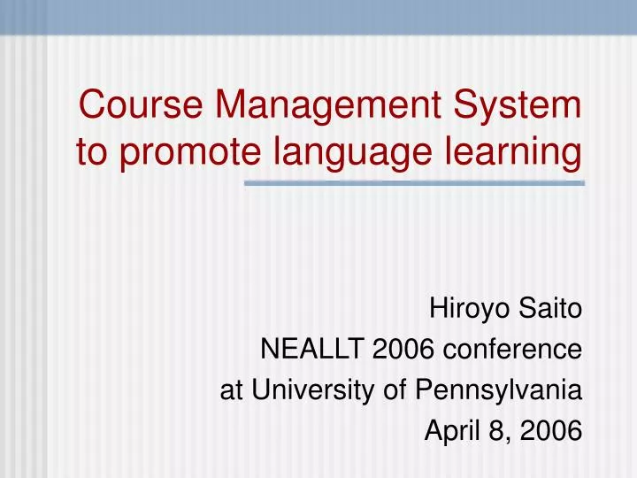 course management system to promote language learning