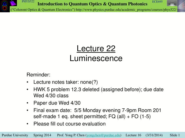 lecture 22 luminescence