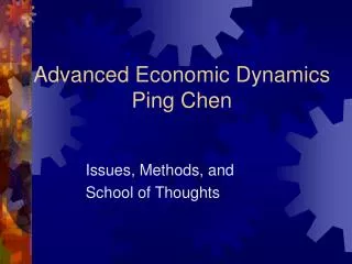 Advanced Economic Dynamics Ping Chen