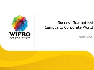 Success Guaranteed Campus to Corporate World