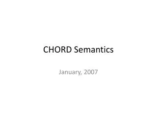 CHORD Semantics