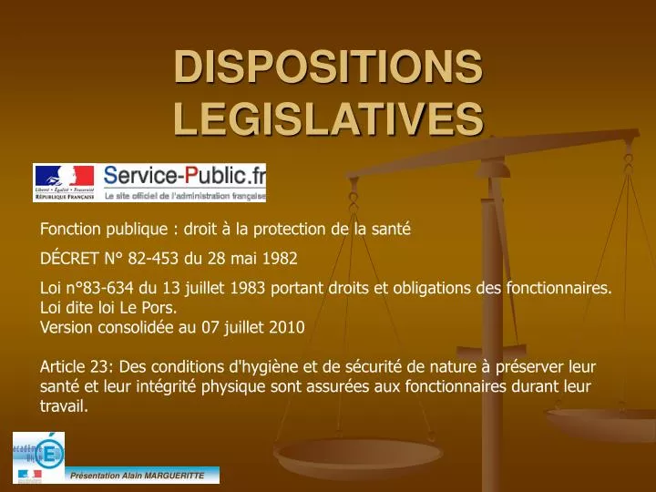 dispositions legislatives