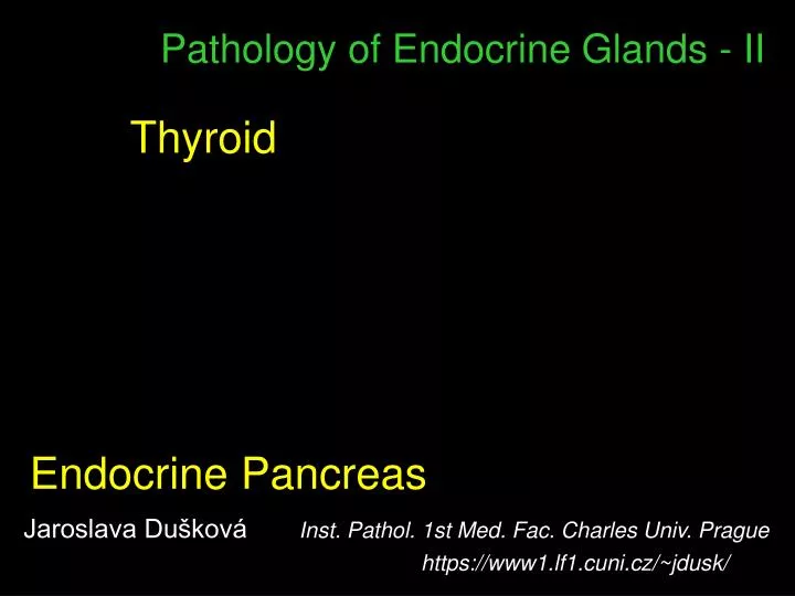 pathology of endocrine glands ii