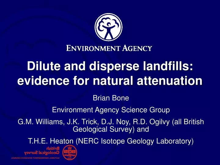 dilute and disperse landfills evidence for natural attenuation
