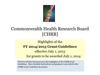 Commonwealth Health Research Board [CHRB]