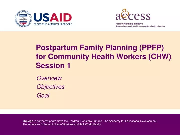 postpartum family planning ppfp for community health workers chw session 1