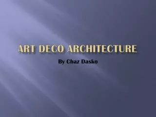 Art deco Architecture