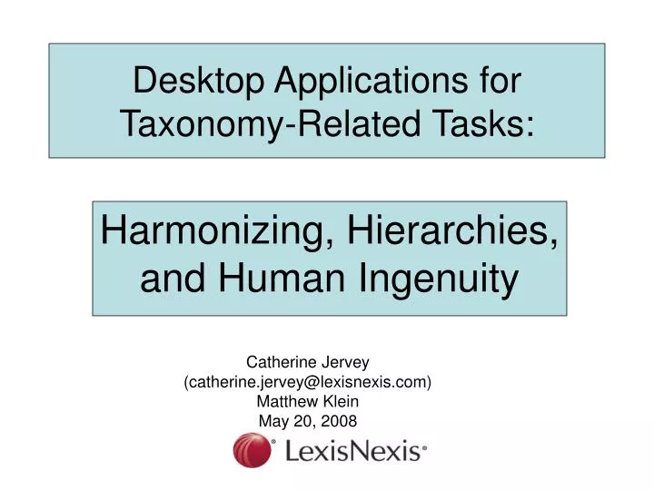 desktop applications for taxonomy related tasks
