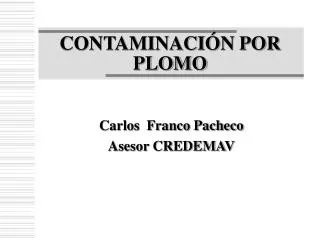contaminaci n por plomo