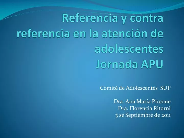 referencia y contra referencia en la atenci n de adolescentes jornada apu