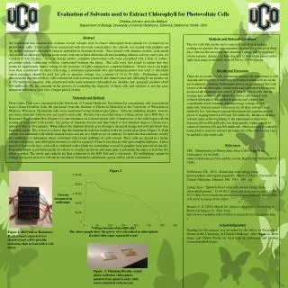 Evaluation of Solvents used to Extract Chlorophyll for Photovoltaic Cells