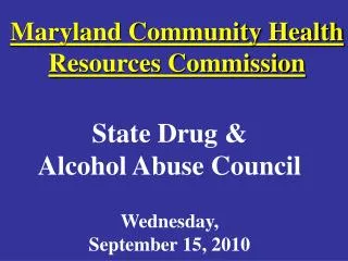 Maryland Community Health Resources Commission