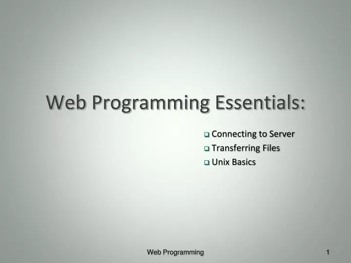 web programming essentials