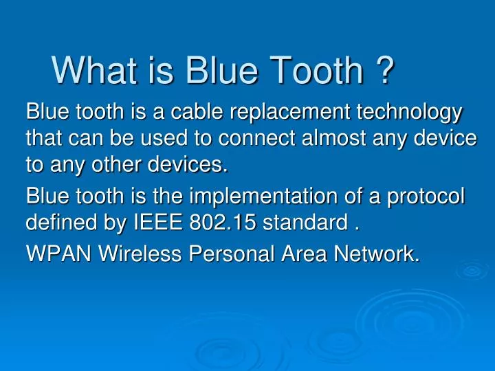 what is blue tooth
