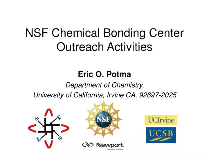 nsf chemical bonding center outreach activities